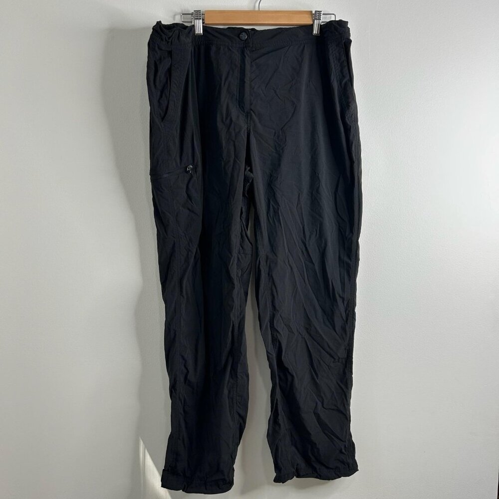 LL Bean Pants Womens‎ 18 Black Nylon Spandex Stretch Outdoor Hiking Zip Pockets